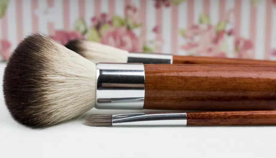 pinceaux maquillage poudre matifiante maison