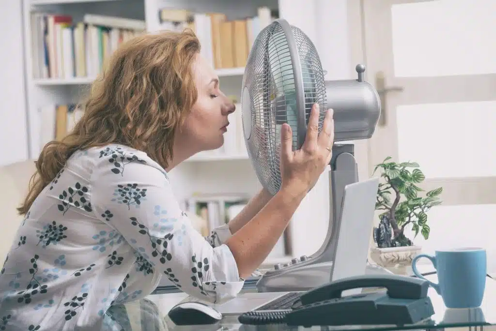 femme ventilateur chaleur canicule