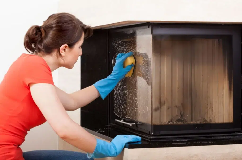 nettoyer vitre chemin&eacute;e po&ecirc;le &agrave; bois