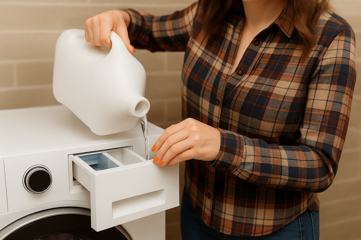 eau de javel pour blanchir et d&eacute;sinfecter le linge en machine &agrave; laver lessive d&eacute;tergent