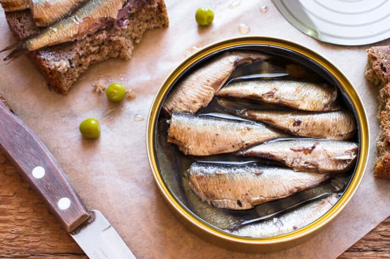 sardines en conserve en bo&icirc;te avec leur huile