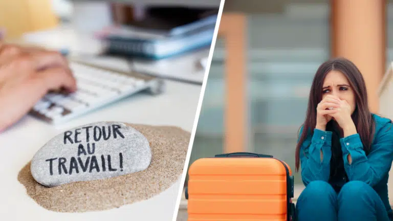 retour au travail fin des vacances d'été montage