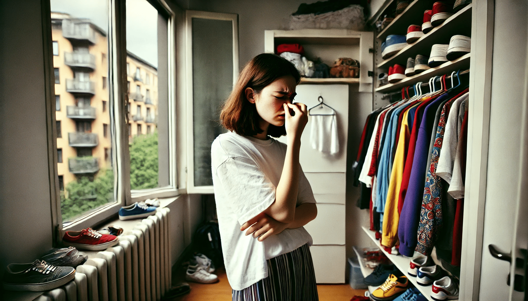 femme devant son armoire penderie garde-robe