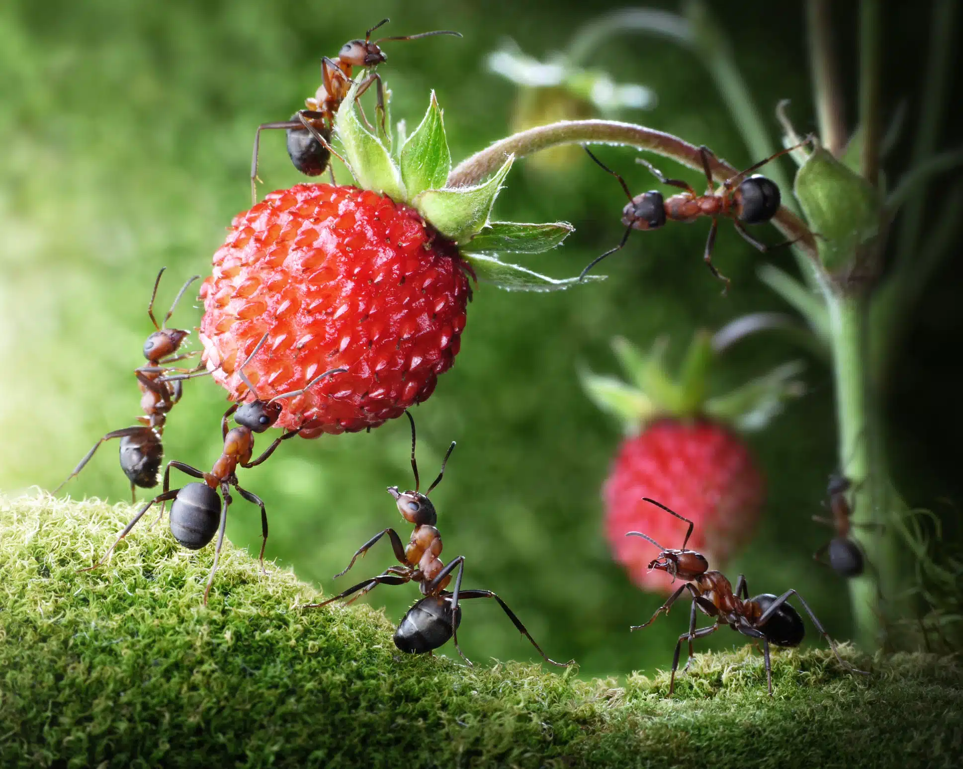fourmis attaquent fraise des bois
