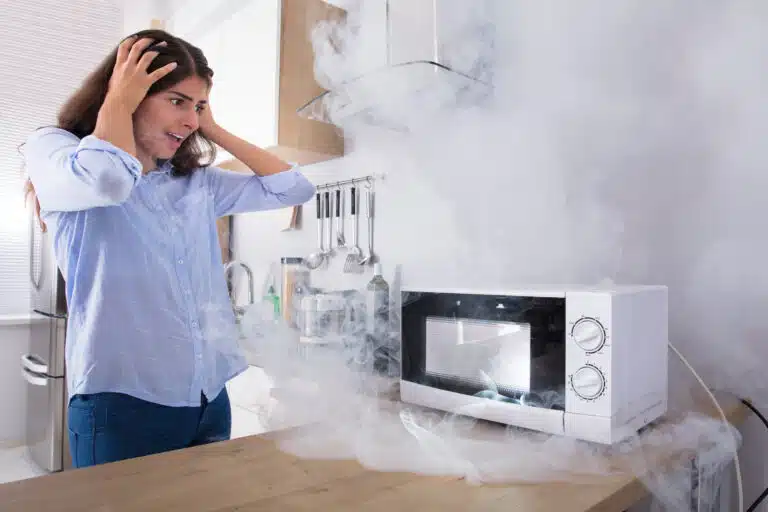 fum&eacute;es dans le four micro-ondes