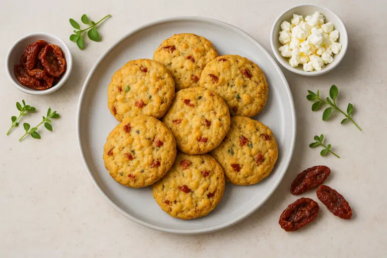 Cookies sal&eacute;s aux tomates s&eacute;ch&eacute;es feta et origan