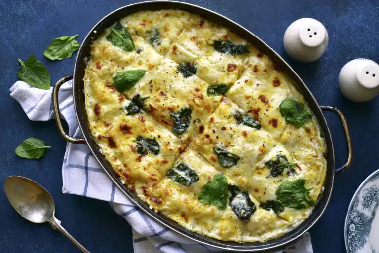 Lasagne aux &eacute;pinards et champignons