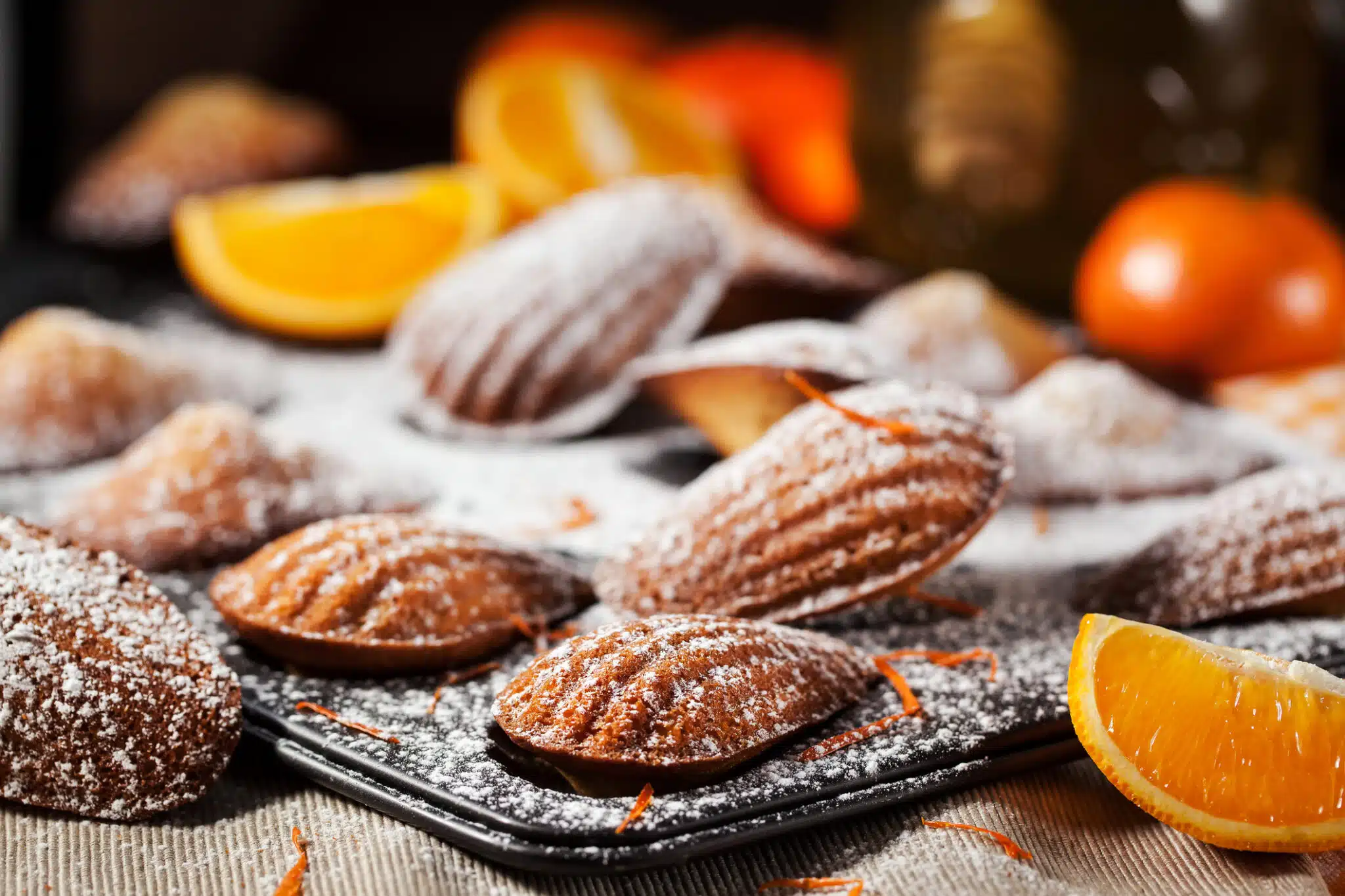 madeleines &agrave; l'&eacute;corce d'orange et au miel