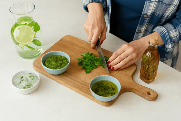 gaspillage alimentaire fines herbes aromatiques herbes fra&icirc;ches pesto vinaigre vinaigrette boisson