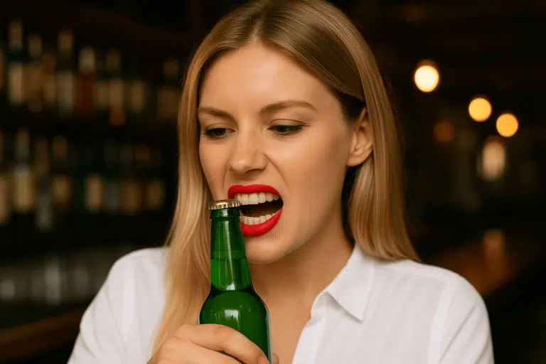 ouvrir une bi&egrave;re avec ses dents