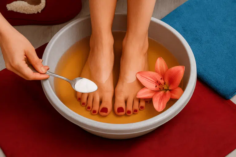bain de pieds vinaigre de cidre bicarbonate soin sant&eacute; bien-&ecirc;tre