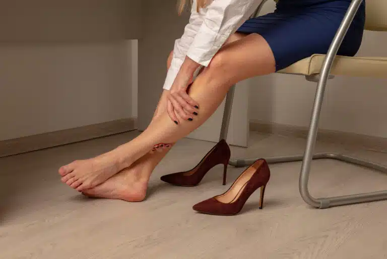 jambes lourdes douleurs aux jambes mollets au bureau chaussures inconfortables talons