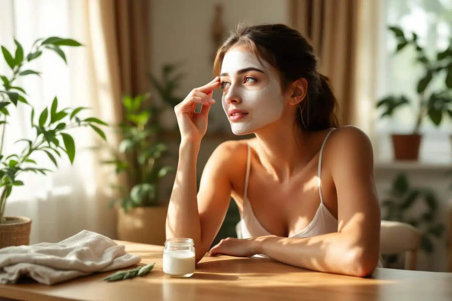 masque sauge argile blanche peau qui brille brillances