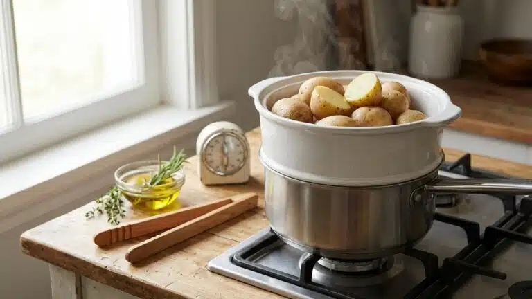 Cuisson des pommes de terre &agrave; la vapeur : temps selon la taille et l&rsquo;outil