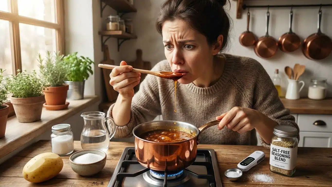 Plat trop sal&eacute; : astuce de grand-m&egrave;re et solutions modernes (ce qui marche vraiment)