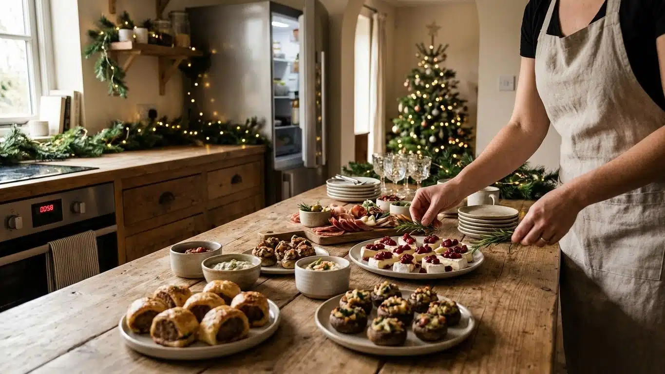 Organisation d&rsquo;un buffet ap&eacute;ritif de No&euml;l : plan d&rsquo;attaque, mat&eacute;riel, dressage et rotation des plats