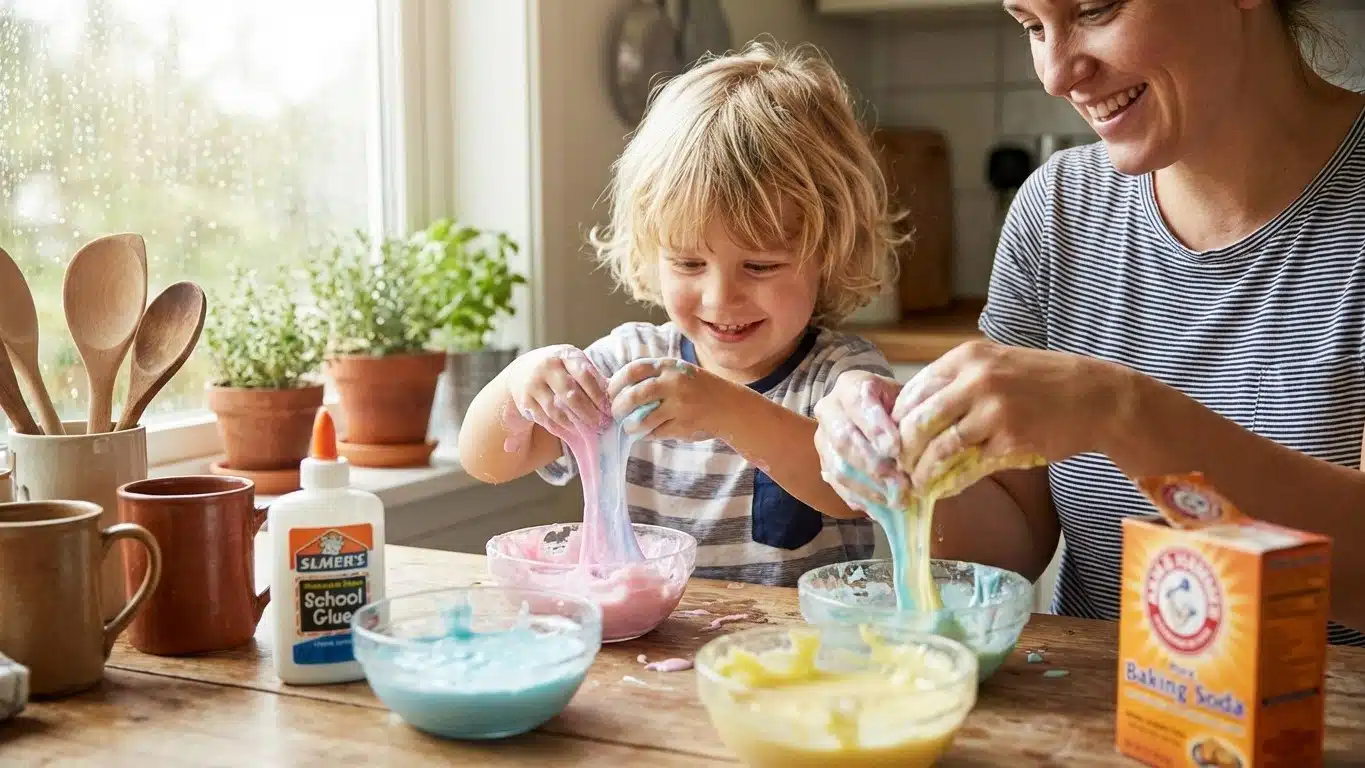 Slime &agrave; la colle : la recette simple pour enfants (sans borax)