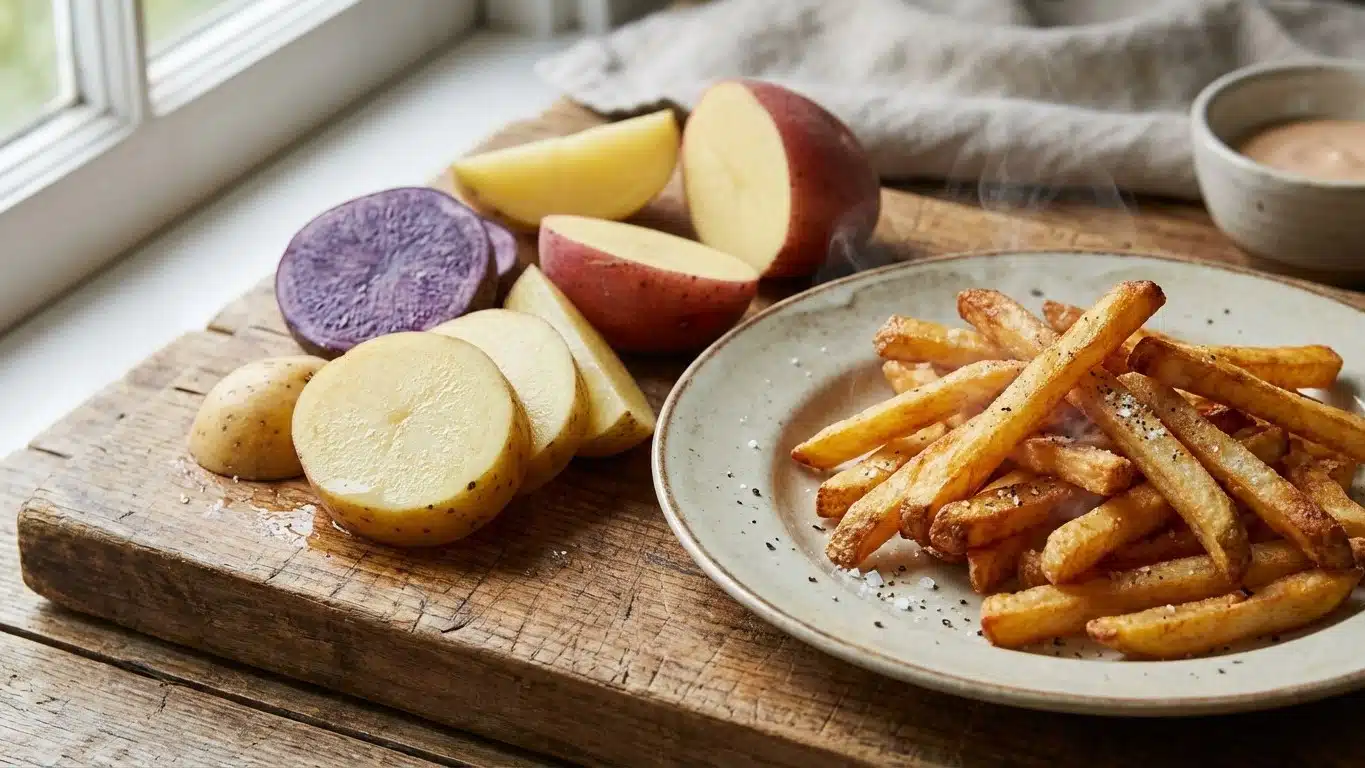 Quelle pomme de terre pour des frites : vari&eacute;t&eacute;s, d&eacute;coupe et croustillant