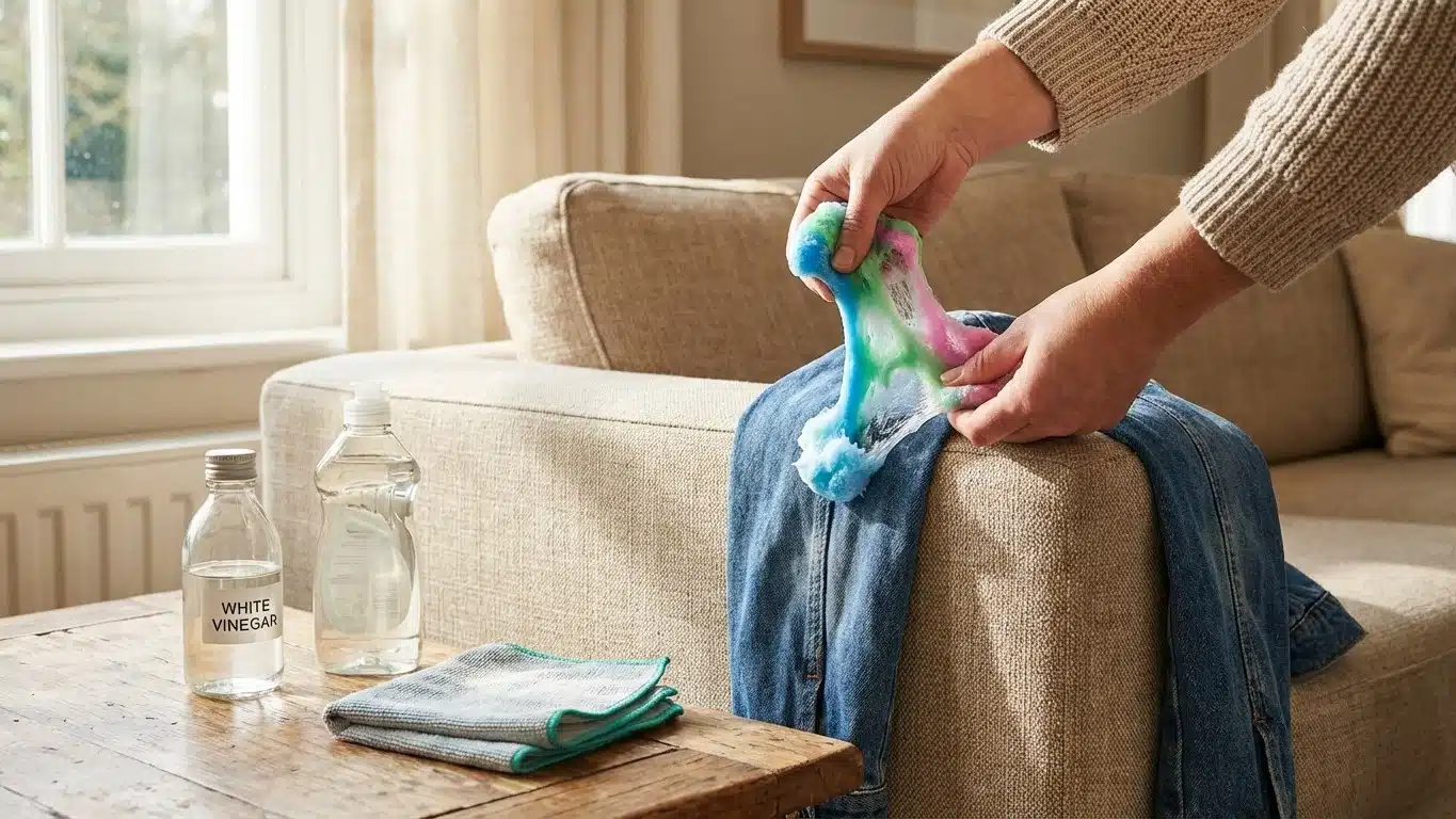 Nettoyer le slime : enlever sur v&ecirc;tements, canap&eacute; et tapis (m&eacute;thodes douces)