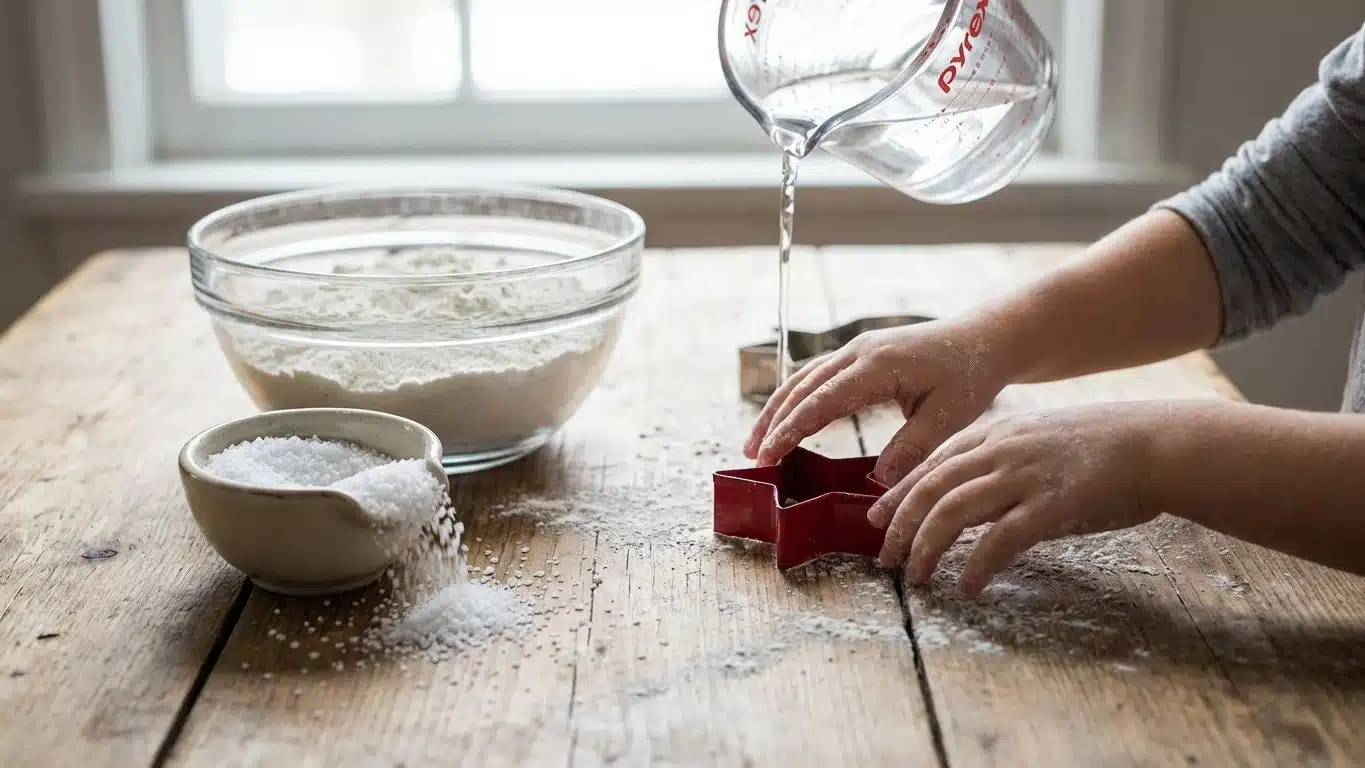 Dosage p&acirc;te &agrave; sel : farine, sel, eau (mesures simples et variantes)