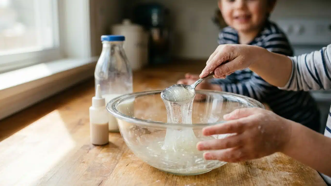Slime avec lessive : proportions, &eacute;tapes et erreurs &agrave; &eacute;viter