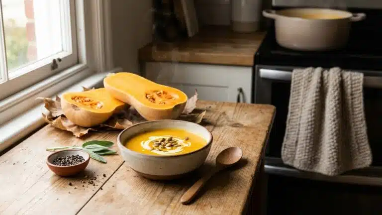 Velout&eacute; de butternut : recette simple, onctueuse, sans go&ucirc;t fade