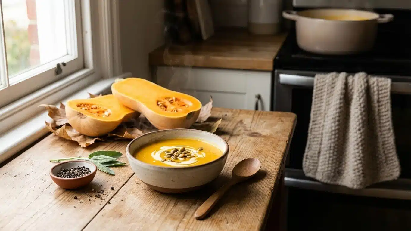 Velout&eacute; de butternut : recette simple, onctueuse, sans go&ucirc;t fade