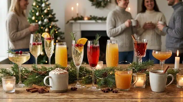 Ap&eacute;ritif de No&euml;l sans alcool pour buffet : 10 cocktails festifs + boissons chaudes et froides