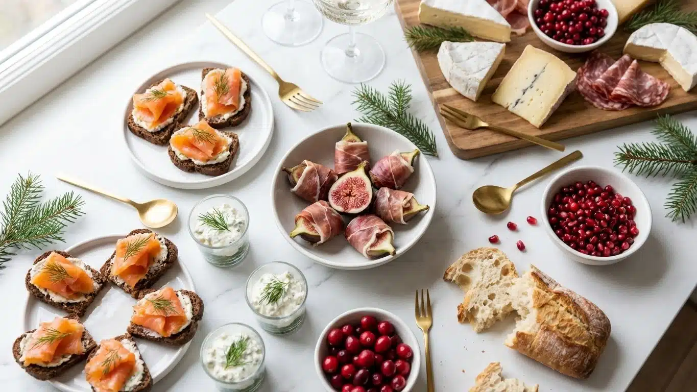 Ap&eacute;ritif de No&euml;l simple sans cuisson : 20 id&eacute;es froides pr&ecirc;tes en 10 minutes