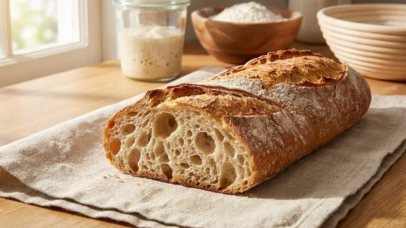 Baguette maison avec levure maison : croustillante comme chez le boulanger