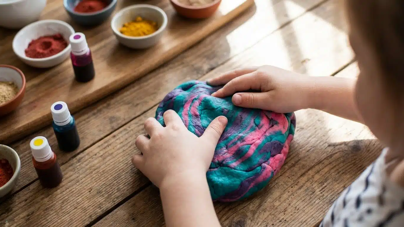 Colorer la p&acirc;te &agrave; sel : colorants, &eacute;pices, peinture dans la p&acirc;te (effet marbr&eacute;)