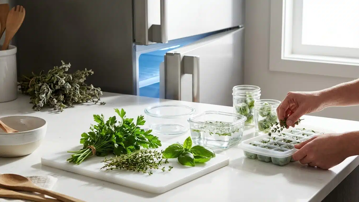 Congeler herbes aromatiques fra&icirc;ches : m&eacute;thodes et astuces de conservation