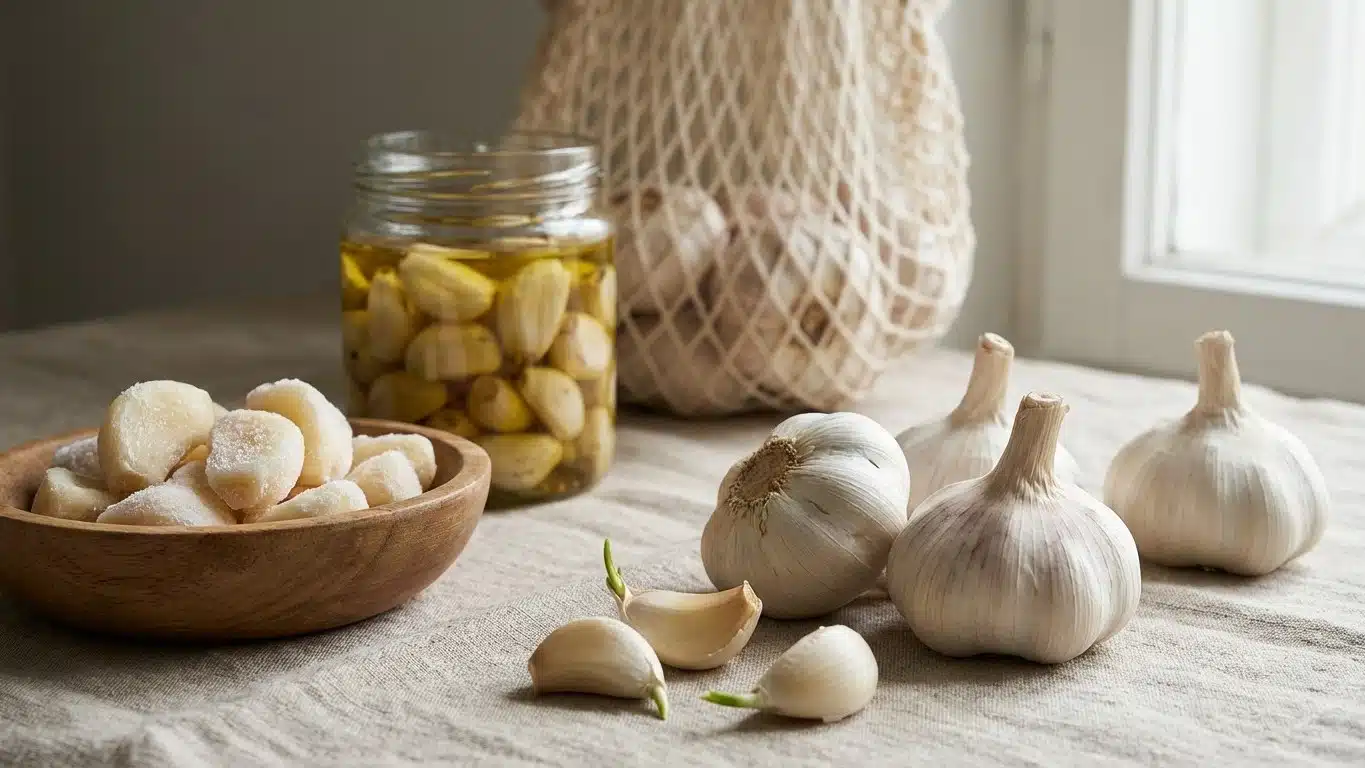 Conserver l'ail frais longtemps : cong&eacute;lation et alternatives