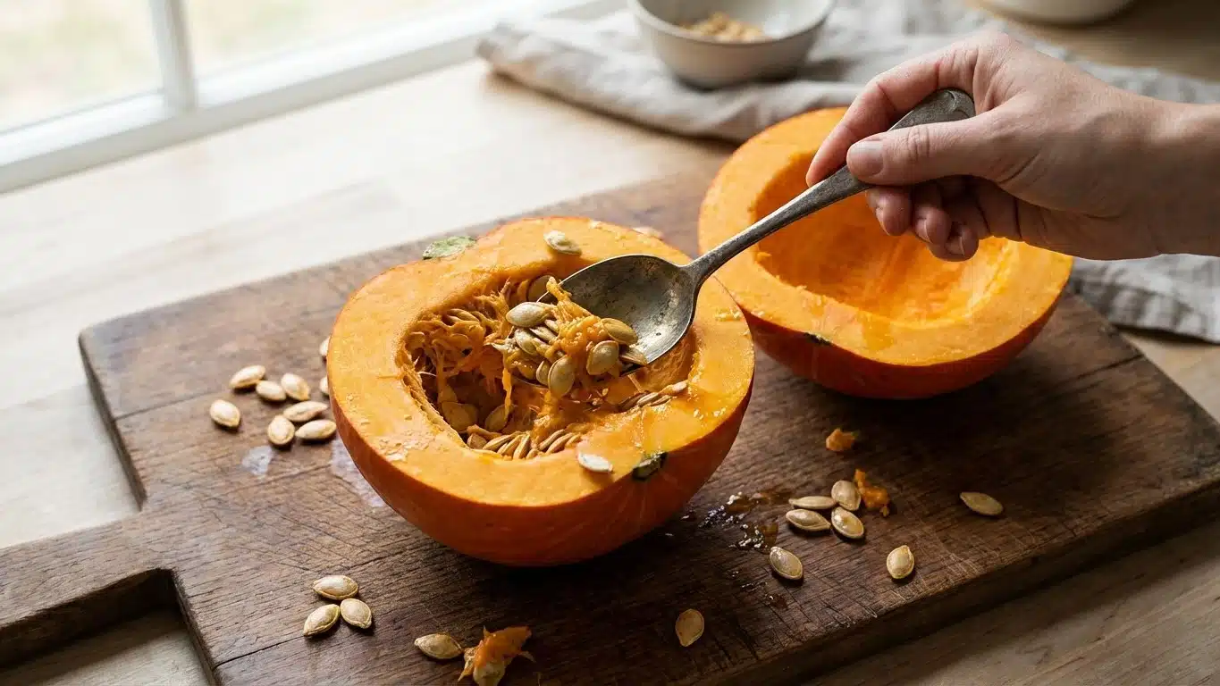 Comment enlever les graines de potiron rapidement (et les valoriser)