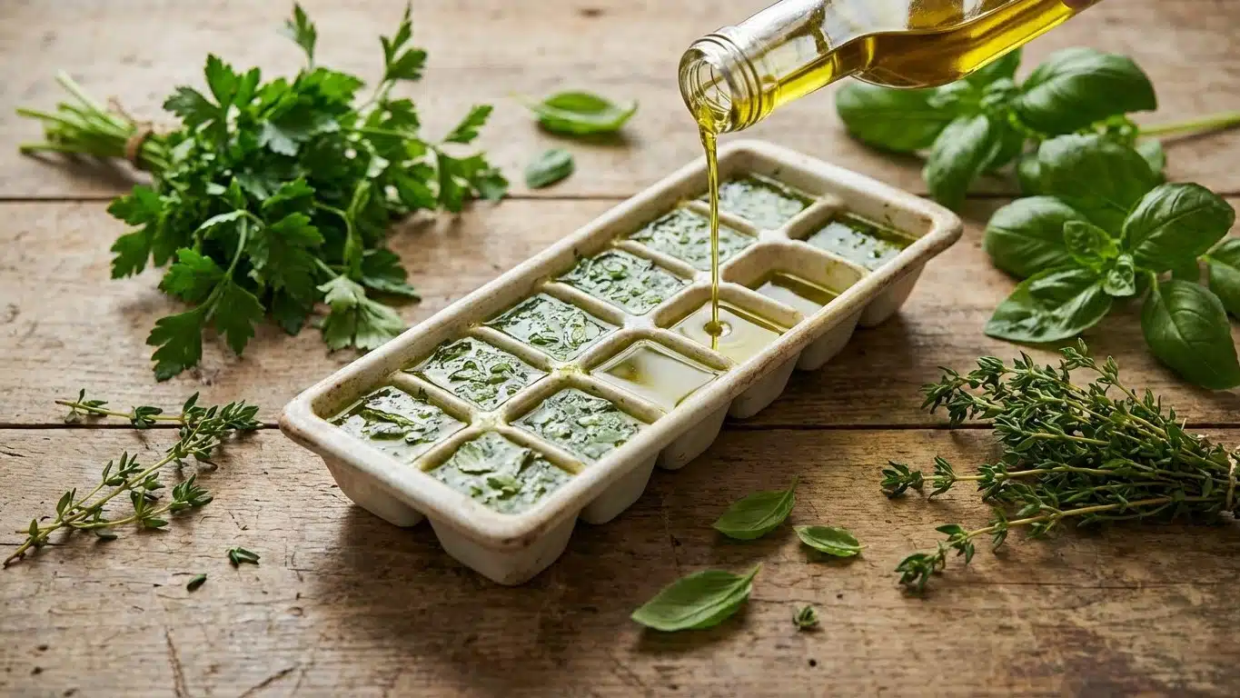 Gla&ccedil;ons d'herbes &agrave; l'huile d'olive : l'astuce de grand-m&egrave;re