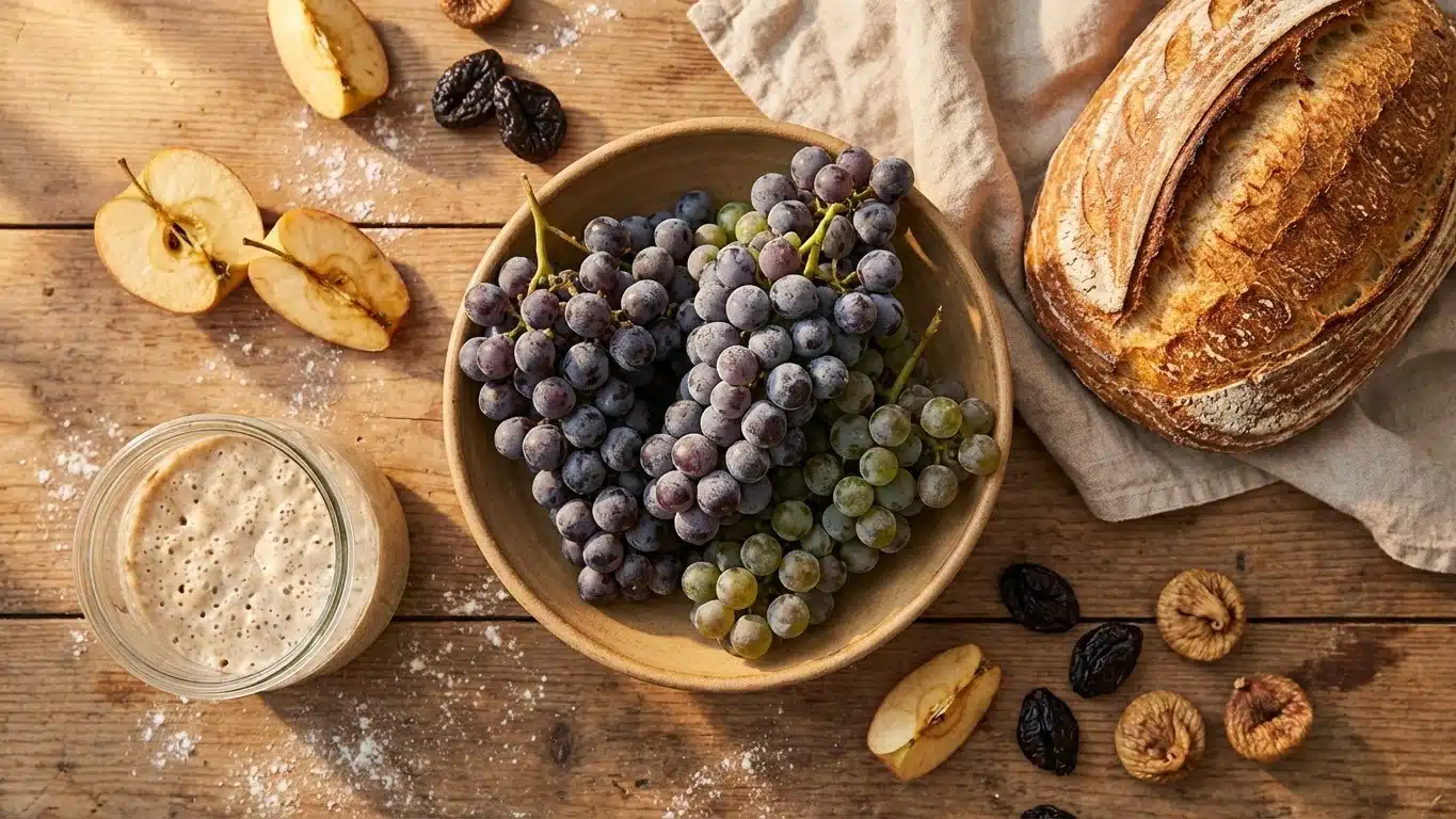 Levure maison aux fruits : raisins, pommes et autres m&eacute;thodes naturelles
