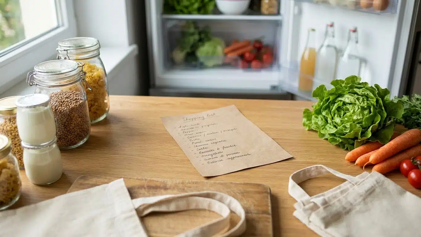 La liste de courses anti-gaspillage : m&eacute;thode et mod&egrave;le &agrave; t&eacute;l&eacute;charger