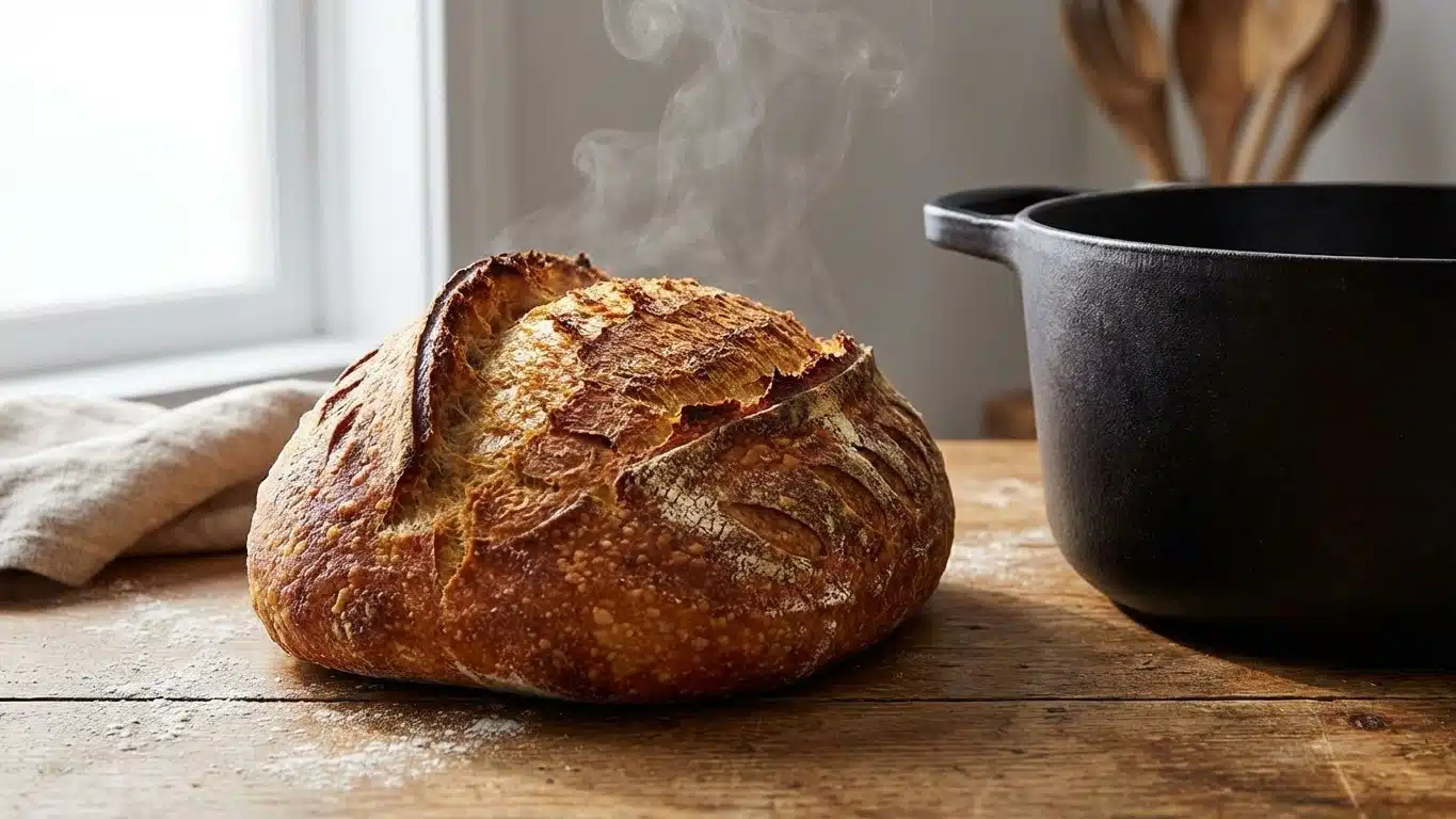 Pain cocotte au levain maison : cro&ucirc;te parfaite garantie