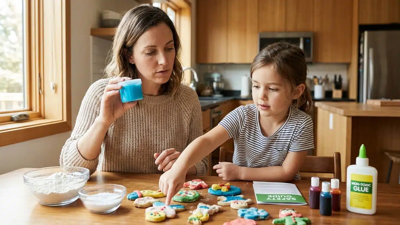 Slime et p&acirc;te &agrave; sel : s&eacute;curit&eacute;, ingr&eacute;dients non toxiques et alternatives (guide parents)