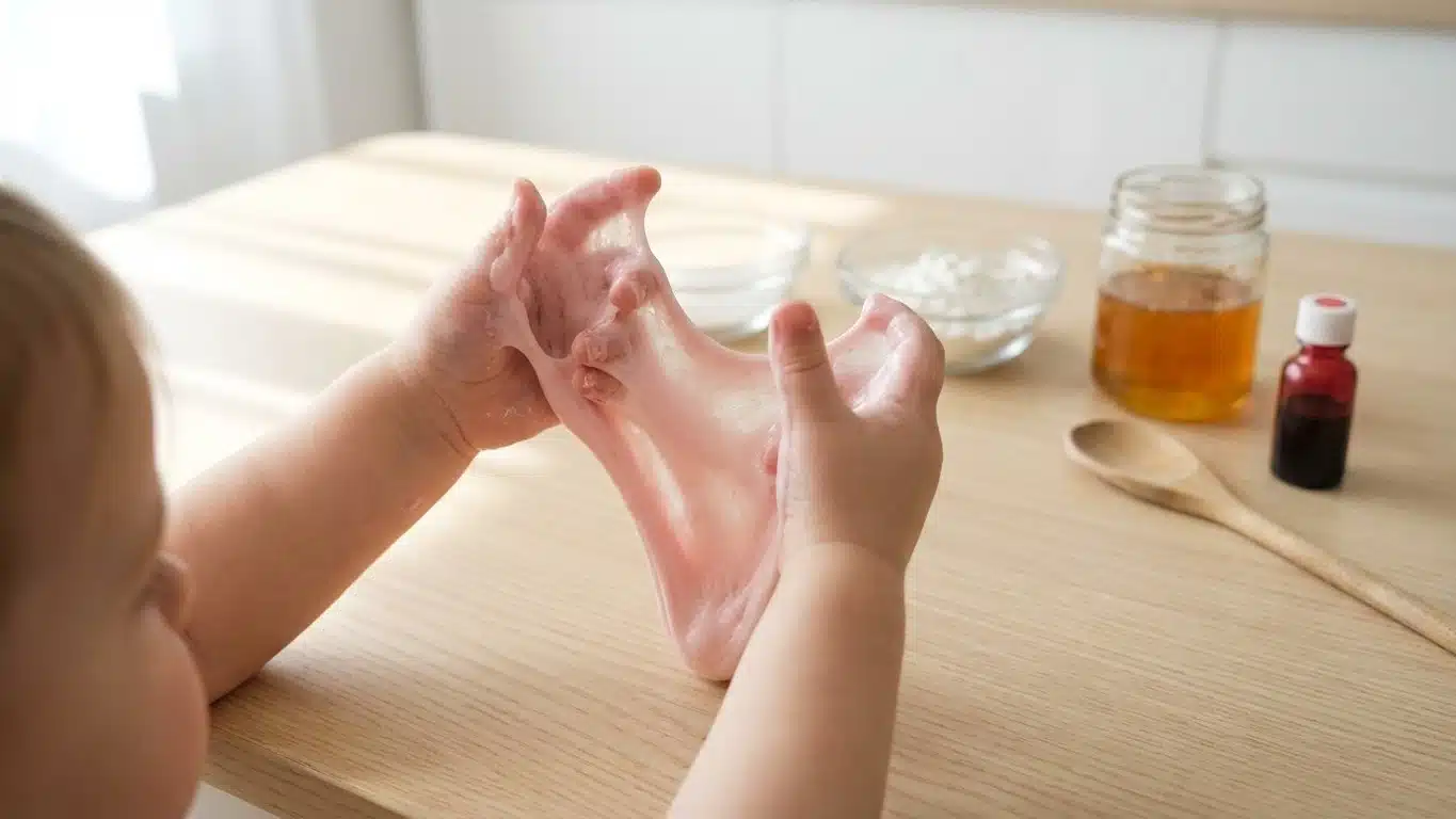 Slime comestible : recette enfant (go&ucirc;t neutre) et r&egrave;gles d&rsquo;hygi&egrave;ne