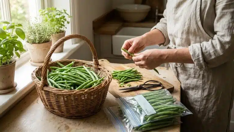 Congeler les haricots verts du jardin : de la cueillette au sachet