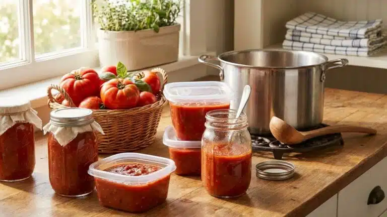 Congeler sa sauce tomate maison : bocaux, portions et dur&eacute;e