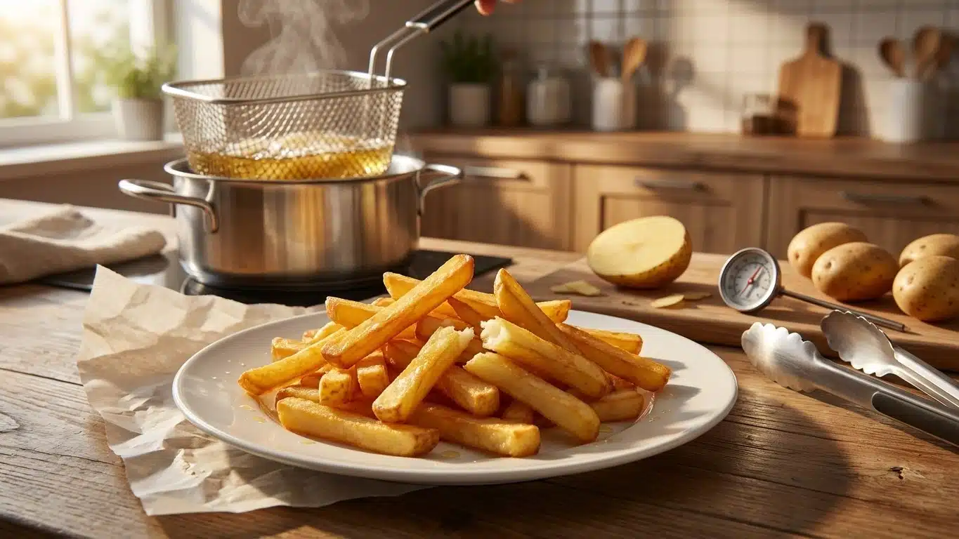 Frites maison : astuces pour des frites croustillantes et pas grasses