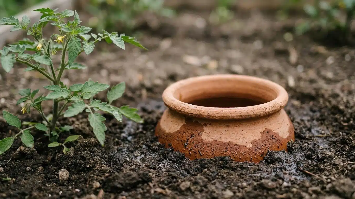 C'est fini pour la bouteille en plastique enterr&eacute;e au pied des tomates : cette jarre en terre cuite la d&eacute;tr&ocirc;ne partout cet...