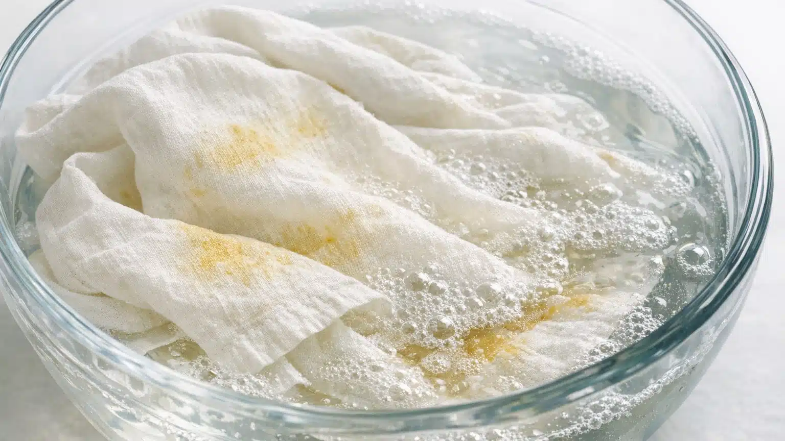 Fini la javel pour le linge blanc jauni : la recette de grand-m&egrave;re qui ravive torchons et nappes en un seul bain