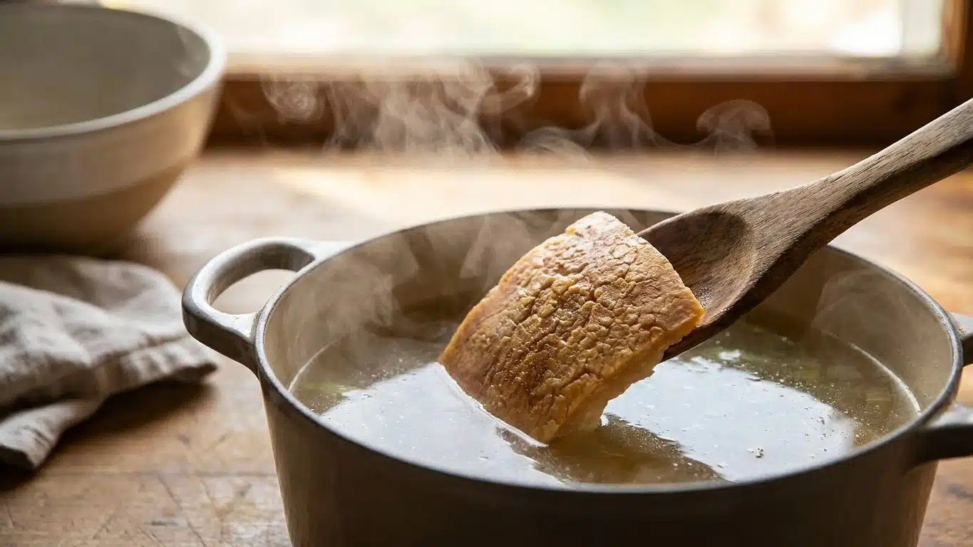 J'ai plong&eacute; une cro&ucirc;te de parmesan dans mon bouillon de soupe juste pour tester : mes invit&eacute;s ont cru que j'avais pass&eacute; de...