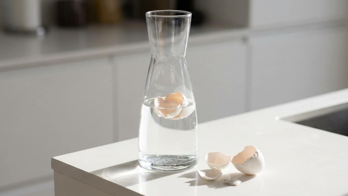 Je frottais ma carafe &eacute;troite avec un goupillon qui ne passait jamais au fond : depuis que je secoue des coquilles d'&oelig;uf a...