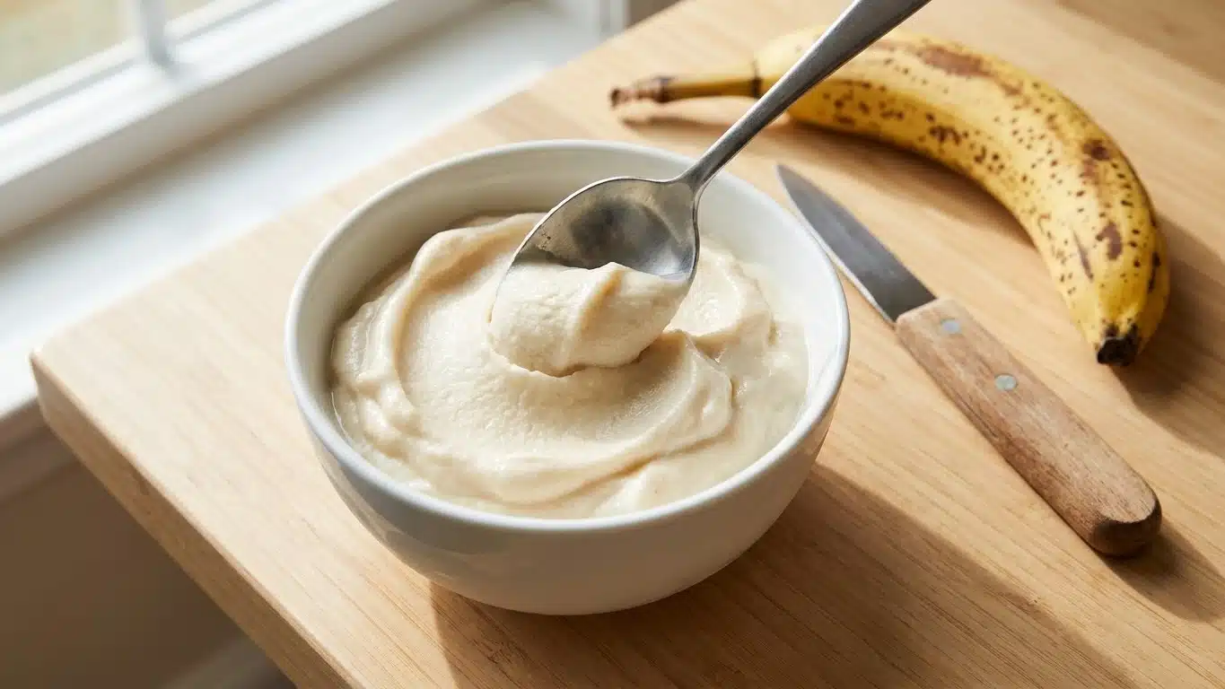 &laquo; Je n'ach&egrave;te plus de glace en barquette au supermarch&eacute; &raquo; : cette banane congel&eacute;e mix&eacute;e seule devient onctueuse en 5 minut...