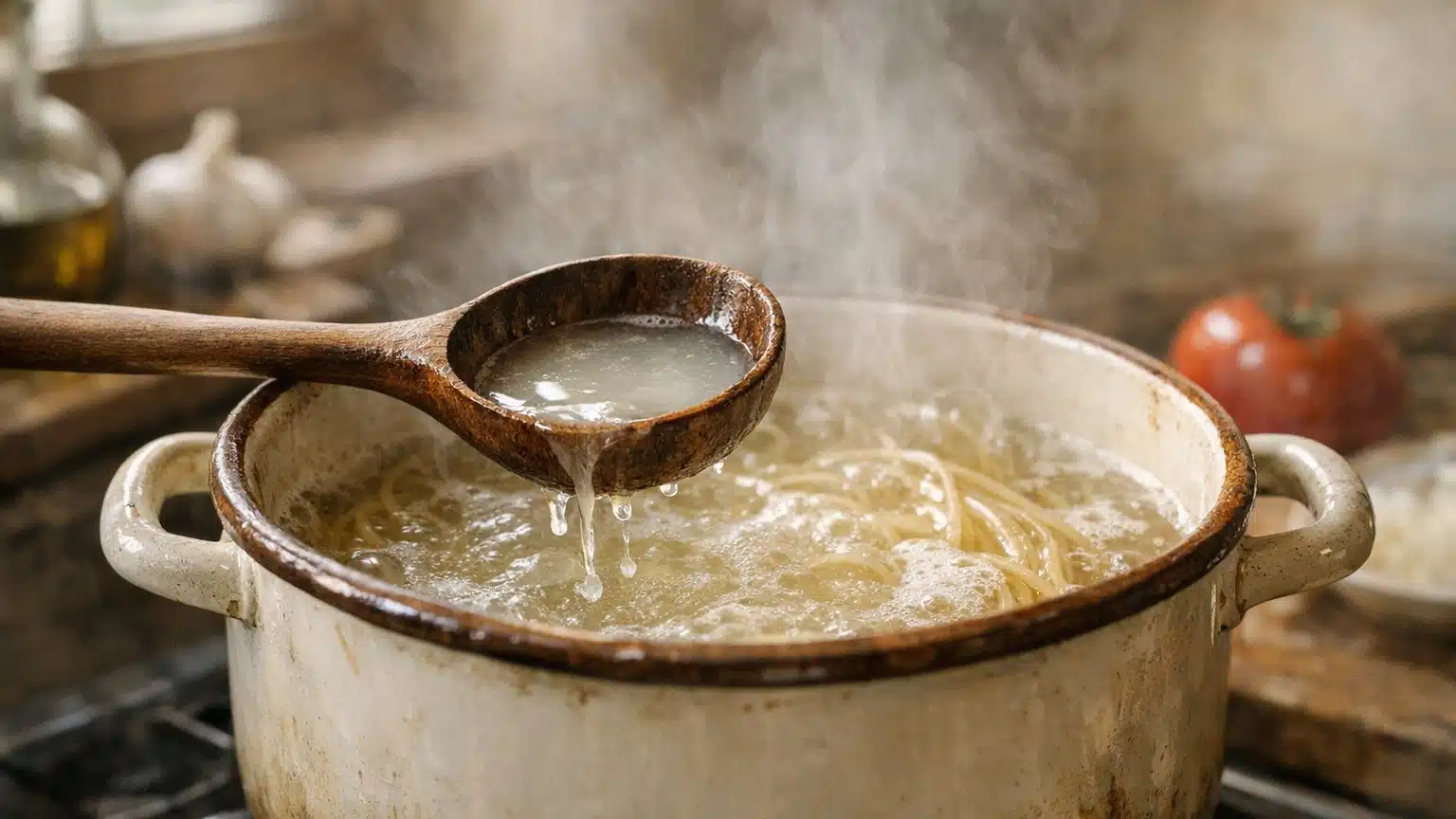 &laquo; Ma grand-m&egrave;re ne jetait jamais cette eau &raquo; : ce que les anciens faisaient de l&rsquo;eau de cuisson des p&acirc;tes et que les chefs...
