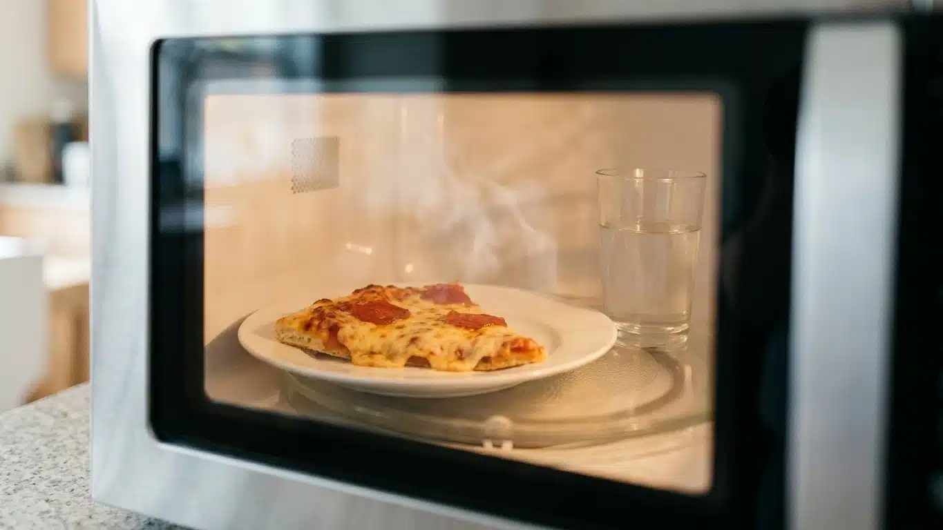 Ma pizza de la veille sortait toujours caoutchouteuse du micro-ondes : depuis que je pose un verre d'eau &agrave; c&ocirc;t&eacute;, je ne la ...